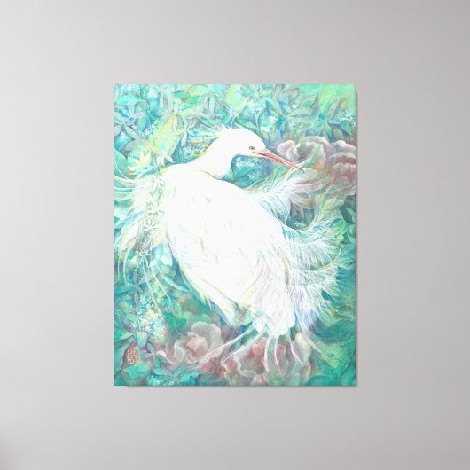 Koka: The Radiant Heron Canvas Afdruk (Voorkant)