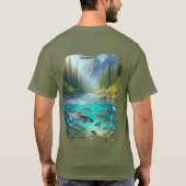 Kokanee Zalm Pijnboom Stroom T-shirt (Achterkant)