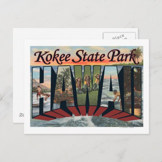 Kokee State Park, Hawaii - Large Letter Scenes Briefkaart (Voorkant / Achterkant)