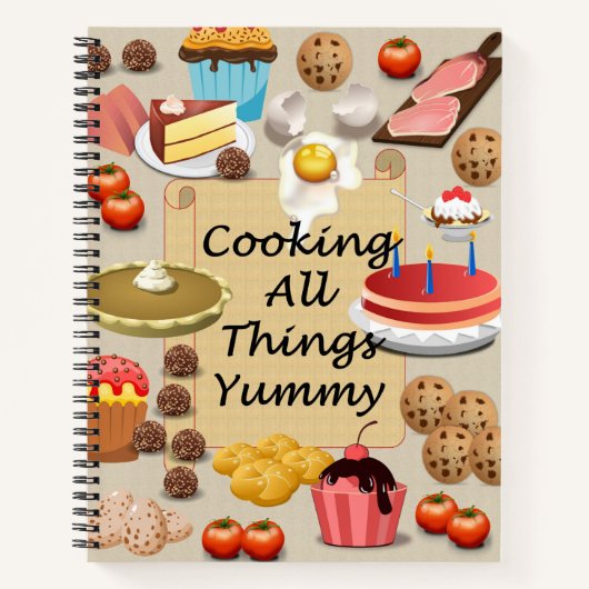 Koken Alle Dingen Yummy Recept Journal Notitieboek (Voorkant)