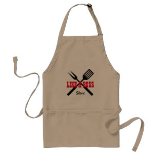 Koken als een boog, aangepaste naam BBQ apron voor Standaard Schort