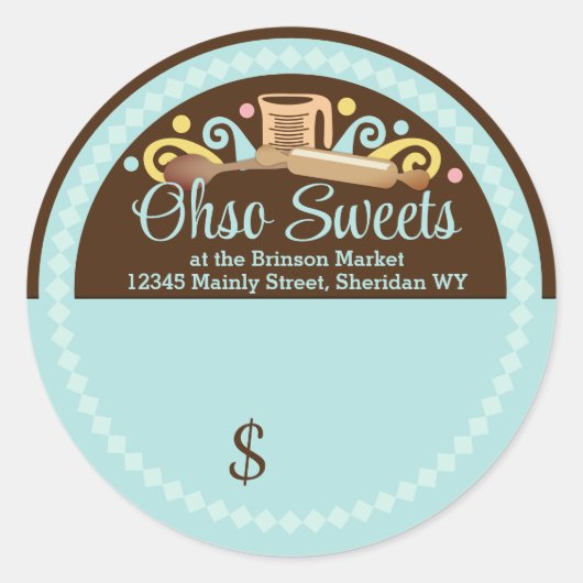 Koken bakgerei uit de keuken van ronde sticker (Voorkant)