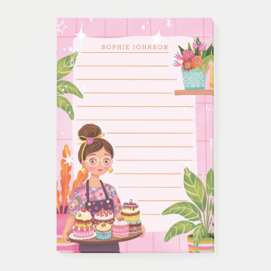 Koken Bakken Keuken Cute Bloemen Bloem Meisjesacht Post-it® Notes (Voorkant)