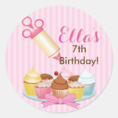 Koken bakken verjaardagsfeestje gunst Stickers (Voorkant)