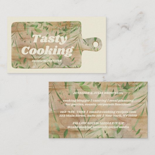 Koken blog Cutting Board Chef vanilla ivoor Visitekaartje (Voorkant / Achterkant)