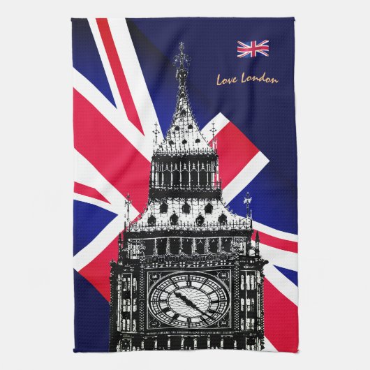 Koken, Britse vlag, Big Ben London, Chefs Theedoek (Verticaal)