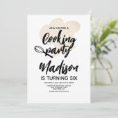 Koken Chef Baker Birthday Party Uitnodiging (Staand voorkant)