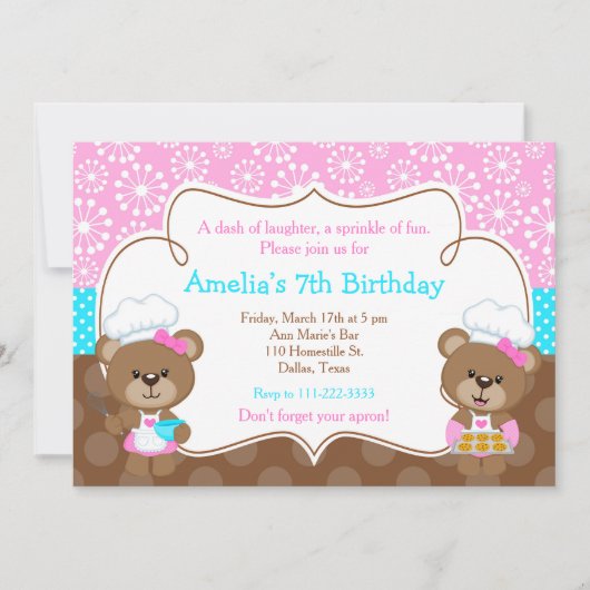 Koken Chef Beer Birthday Party Kaart (Voorkant)