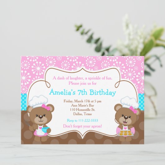 Koken Chef Beer Birthday Party Kaart (Staand voorkant)