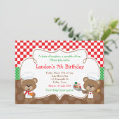 Koken Chef Beer Birthday Party Kaart (Staand voorkant)