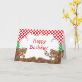 Koken Chef Beer Feestje Kaart (Gele Bloem)