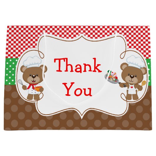 Koken Chef Beren Verjaardagsfeest Groot Cadeauzakje (Voorkant)