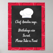 Koken Chef Birthday Party Sign Poster (Voorkant)