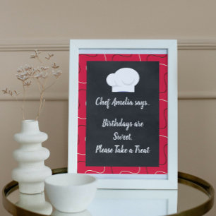 Koken Chef Birthday Party Sign Poster