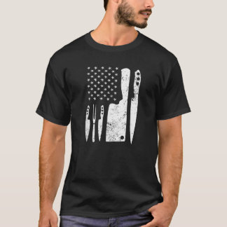 Koken Chef Cadeaus T - shirts Chef Knife Patriotti