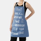 Koken Chef Words Blue Schort (Insitu)