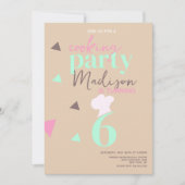 Koken Chefs Confetti Birthday Party Invitation Kaart (Voorkant)