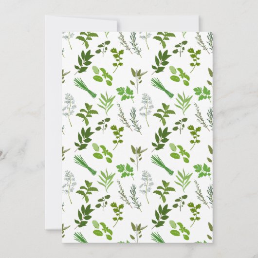 Koken Culinaire Tuin Kruiden Cook Verjaardagsfeest Kaart (Achterkant)