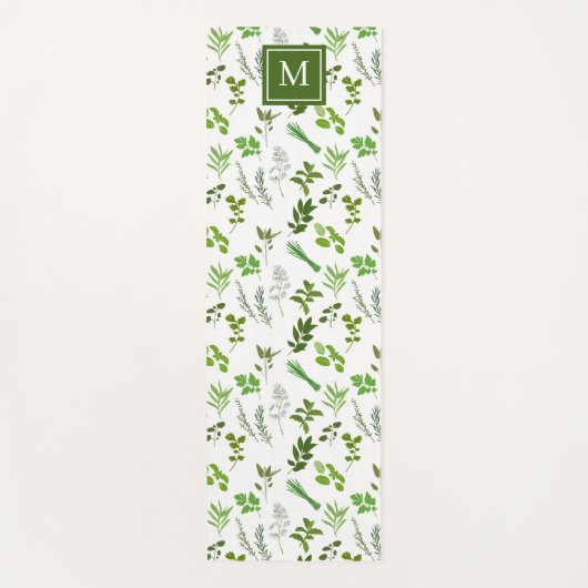 Koken Culinaire Tuin Kruiden Monogrammed Yogamat (Voorkant)