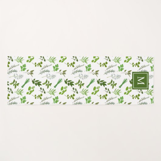 Koken Culinaire Tuin Kruiden Monogrammed Yogamat (Voorkant (horizontaal))