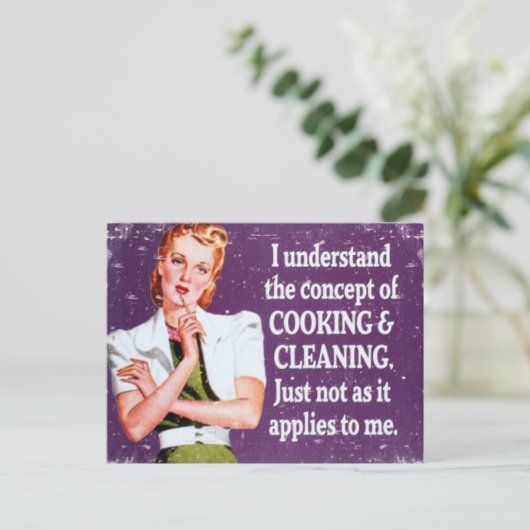 Koken en reinigen briefkaart (Staand voorkant)