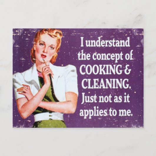 Koken en reinigen briefkaart (Voorkant)