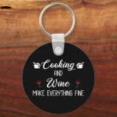 Koken en wijn maken alles goed sleutelhanger (Voorkant)