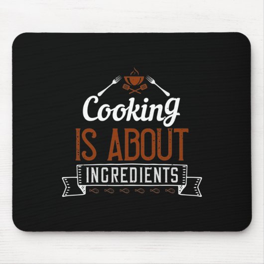 Koken gaat over ingrediënten muismat (Voorkant)