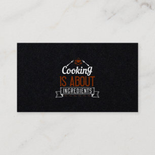 Koken gaat over ingrediënten visitekaartje