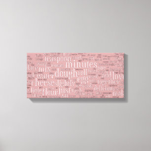 Koken gerelateerde woord wolk Wand Canvas Art Afdruk