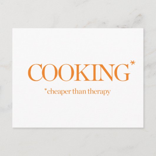 Koken goedkoper dan therapie briefkaart (Voorkant)