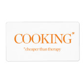 Koken goedkoper dan therapie etiket (Voorkant)