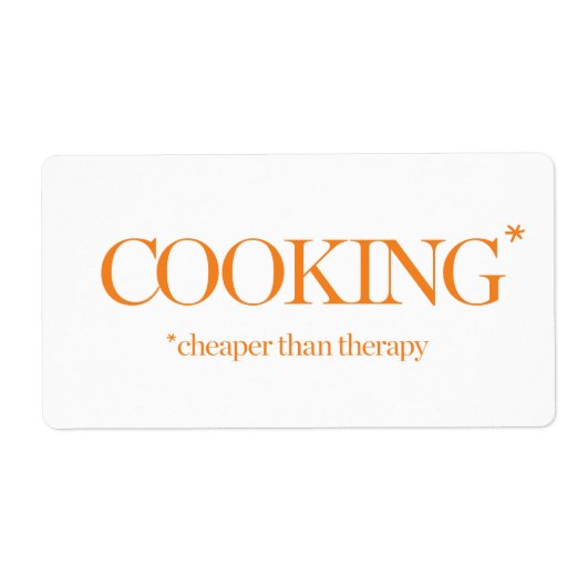 Koken goedkoper dan therapie etiket (Voorkant)