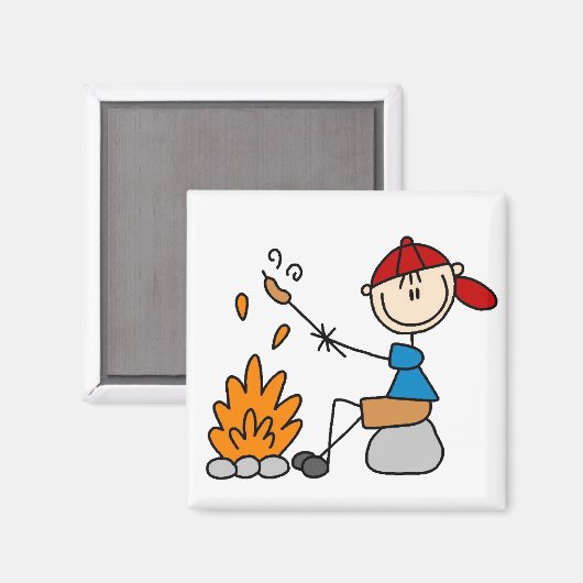 Koken Hot Dogs Campire Magnet (Voorkant / Achterkant)