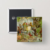 Koken in de Gnome-keuken Vierkante Button 5,1 Cm (Voorkant /achterkant)