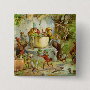 Koken in de Gnome-keuken Vierkante Button 5,1 Cm