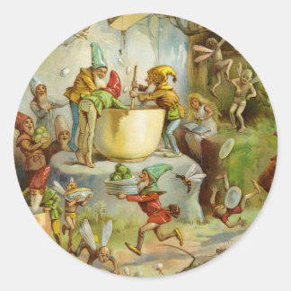 Koken in de gnoom keuken ronde sticker