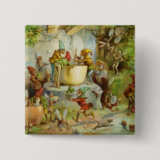 Koken in de gnoom keuken vierkante button 5,1 cm