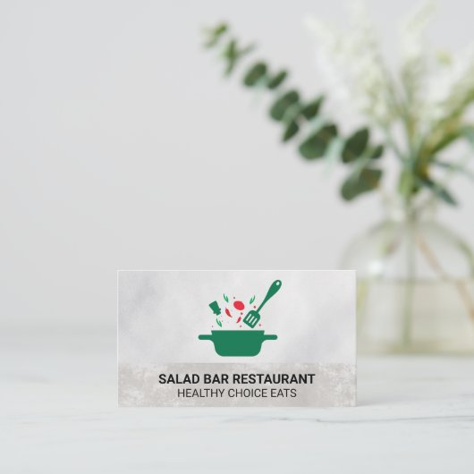 Koken in Pot en Spatel Visitekaartje (Staand voorkant)