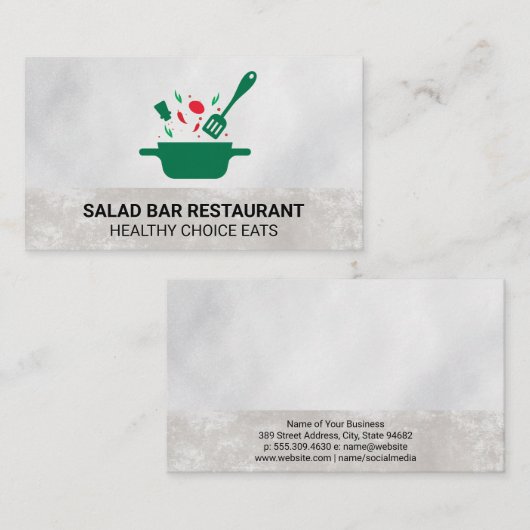 Koken in Pot en Spatula Visitekaartje (Voorkant / Achterkant)