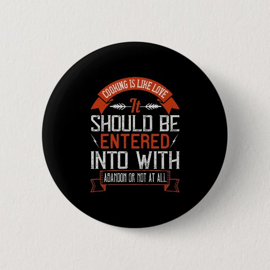 Koken is als liefde ronde button 5,7 cm (Voorkant)