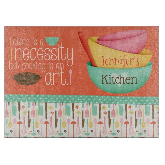 Koken is een gepersonaliseerd snijvlak voor kunst snijplank (Voorkant)