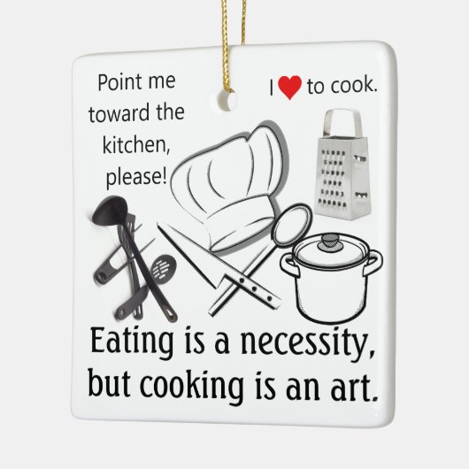 Koken is een kunst keramisch ornament (Links)