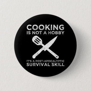 Koken is geen hobby ronde button 5,7 cm