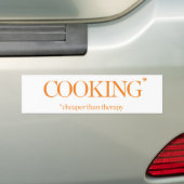 Koken is Goedkoper Dan Therapie Bumpersticker (Op auto)