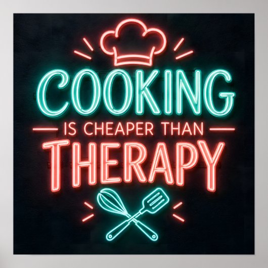 Koken is Goedkoper Dan Therapie Poster (Voorkant)
