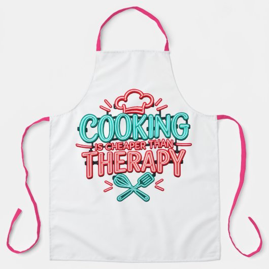 Koken is goedkoper dan therapie schort (Voorkant)