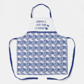 Koken is liefde gemaakt eetbaar Delfts blauw Neder Schort (Voorkant)