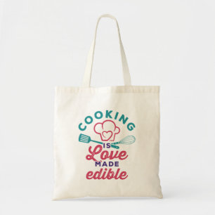 Koken is liefde gemaakt voor eetbare kook tote bag