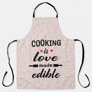 Koken is liefde grappige slogan schort
